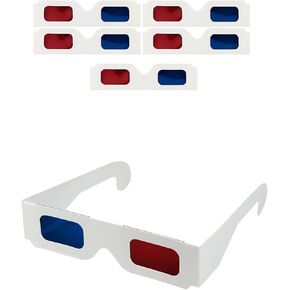 5 Pairs 3D Paper Glasses for Movies, Anaglyph Glasses, Blue and Red 3D Cardboard Glasses for TV, Films