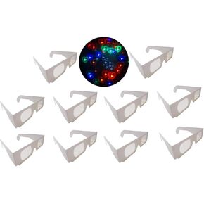 10 Packs Cardboard 3D Glasses Heart Glasses Special Effect Light for Outdoor Music Party/Bar/Fireworks Displays/Holiday Lights/Club/Concert Lights