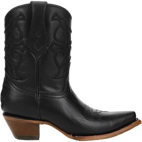 Corral Boots Womens Black Embroidery Ankle Snip Toe Casual Boots Ankle Mid Heel 2-3" - Black