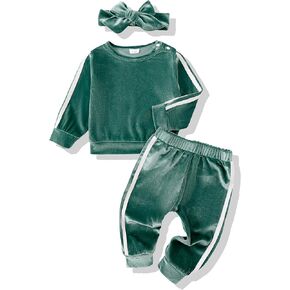 Renotemy Newborn Infant Baby Girl Clothes Outfits Fall Winter Long Sleeve Sweatshirts Pants Cute Baby Girl Outfits Set