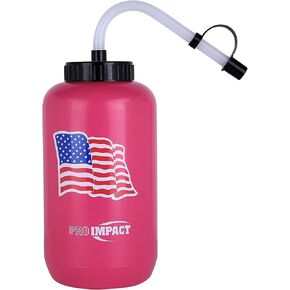 Pro Impact Squeezable Water Bottle Bendable Long Straw - LDPE BPA Free Plastic - Hydration for Baseball Hockey Gym MMA Yoga Boxing Cycling Softball Football Lacrosse (35.5 Oz.)