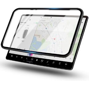 Screen Protector for Tesla Model Y/3, 15 Inch 9H Tempered Glass Screen Protector, Tesla Accessories for Tesla Model Y (2024-2020) Tesla Model 3 (2023-2017), One-Second Installation - Dark Gray