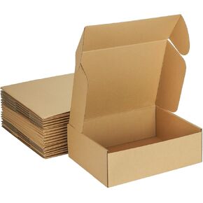 MEBRUDY 12x9x2 Inches Shipping Boxes Pack of 25, White Corrugated Cardboard Box for Mailing Packing Literature Mailer