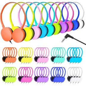 Bulk Headphones 25 Pack for Kids Classroom School Chromebook Students, Adjustable On Ear Headphones for Children Teen Toddler Boys Girls(PU102, 25 Mixed) in Saudi Arabia