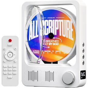Desktop CD Player with Speakers, Oilsky CD Players for Home, Bluetooth 5.3 CD Player with Hi-Fi Stereo Sound,Remote Control,LED Display,Dust Cover,Supports CD/Bluetooth/TF Card/USB/AUX for Home