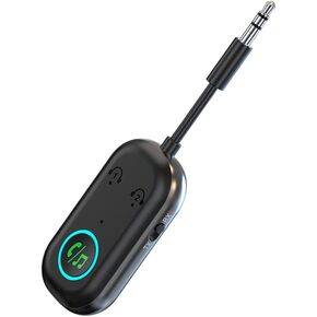 Bluetooth 5.3 Transmitter Receiver for Airplane,Dual Pairing Wireless Bluetooth Adapter for 2 AirPods & Wireless Headphones, 3.5mm Aux for Flight, TV, Car Stereo, Gym Equipment, and Gaming Consoles.