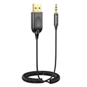 BESIGN BK07 Bluetooth Car Kit, Wireless Receiver for Handsfree Talking and Music Streaming, Bluetooth Aux Adapter for Car and Home Audio