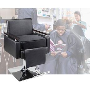 Children Leather Cushion Salon Booster Seat Cushion for Kids Child Hair Cutting, Cushion for Styling Chair,Boat Booster seat for Driver, Barber Beauty Salon Spa Equipment Black