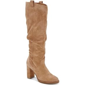Juliet Holy Women's Knee High Boots Chunky Block Heel Wide Calf Round Toe Side Zipper Fashion Dress Boot