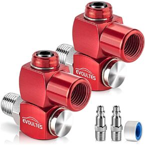 2-Packs 1/4" NPT 360 Degree Swivel Air Hose Fittings, No Leakage Air Hose Connector with 1/4 Inch MNPT Quick Connect, Swivel Air Fittings for Air Hose Air Compressor Attachments