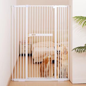 55.1" Extra Tall Pet Gate, 29.9-44.4" Wide Dog Gates for Doorways and Stairs, Metal Auto Close Cat Gate, Pressure Mounted Dog Gate, NO Tools Needed NO Drilling, Black