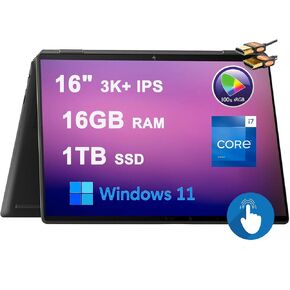 HP Spectre X360 16 2-in-1 Laptop 16" 3K+ IPS Touchscreen (100% sRGB 400nit Low Blue Light) Intel 14-Core i7-13700H 16GB RAM 512GB SSD Backlit Fingerprint Thunderbolt Win11 Black + HDMI Cable