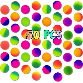 50Pcs 32mm Bouncy Balls for Kids,Rubber High Bouncy Balls,Bright Assorted Multicolor Bouncing Balls for Boys Girls,Kids Party Favors Gifts,School Carnival Prizes