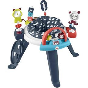 Fisher-Price 3-in-1 Spin & Sort Infant Activity Center and Toddler Play Table, Navy Dashes- Unisex