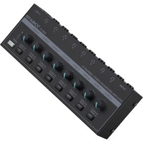 Headphone Amp – 8 Channel Stereo Headphone Amplifier, Portable Metal Earphone Splitter with Built-in Equalizer, Headphone Amp with Mono and Stereo, Suitable for Sound Mixer