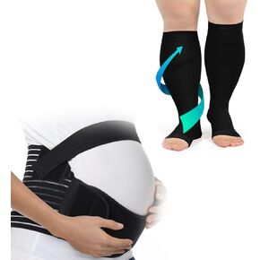 حزام دعم الأمومة من FITTOO مقاس 7X-Large 20-30mmHg جوارب ضغط متدرجة مفتوحة عند الأصابع in Kuwait