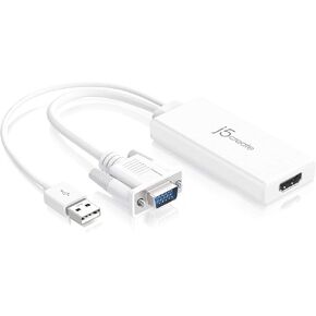 j5create HDMI to VGA Adapter- 4K 1080p @ 60 Hz | 1.62 Gbps and 2.7 Gbps | Compatible with Apple iMac or MacBook, PC, HDTV, Projectors and More