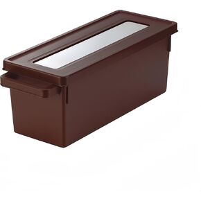 Stackable CD/DVD Disc Storage Box - Holds 70 Discs, 17.7 x 6.6 x 6.5 inches, Brown - for Home and Office Organization