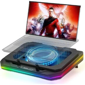 Cooling Pad for Dell Alienware m18 m17 m16 m15 x17 Area-51m 18 17 16 inch Gaming Laptop, Cooler with Powerful Turbo Fan Can Fast C Looling CPU+GPU 40°C, Variable Speed,6 RGB Light Mode,Touch Control