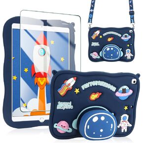 Coolden for iPad 9th/8th/7th Generation Case for Kids iPad 10.2 Case with Screen Protector Shoulder Strap Kickstand Cute Astronaut Heavy Duty Protective Cover for iPad Case 9th Generation 10.2 Inch in Kuwait