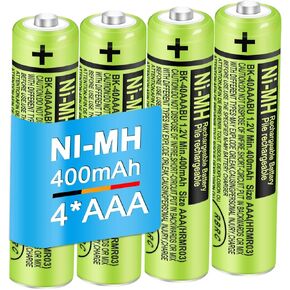 BK-40AAABU 4 حزمة NI-MH 400 مللي أمبير بطاريات AAA قابلة للشحن لباناسونيك 1.2 فولت AAA بطارية قابلة للشحن للهواتف اللاسلكية