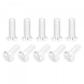 uxcell M4 x 10mm Plastic Phillips Machine Screws, PC Flat Head Machine Bolts Transparent 25pcs