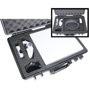Compact Waterproof Hard Case fits Starlink Mini Dish Kit - Precision Cut Foam For Starlink Mini, Kickstand, Pipe Adapter, Power Supply, Cables & More in Dual Level Closed Cell Durable Foam