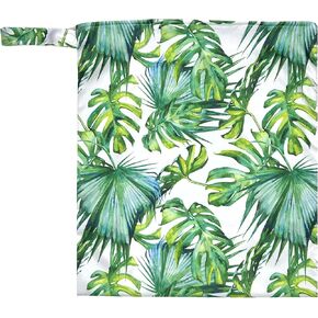 Waterproof Wet Dry Bag for Wet Clothes, Baby Clothes, Sweaty Clothes, Swimsuits and Travel - Palm Trees Pattern - Reusable and Machine Washable (Palm Trees)