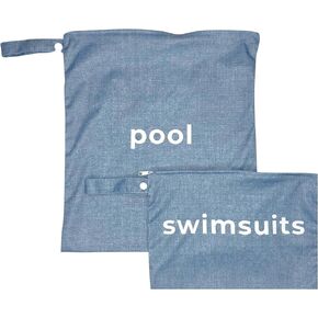 2-Pack Premium Wet Bags for Pool Gear and Wet Swimsuits – Waterproof & Watertight, Leak-Proof, Odor-Proof, Machine Washable - Dry Bags for Wet Towels and Swimwear, Beach Gear