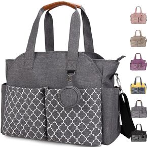 Baby Diaper Bag Tote for Girls and Boys with Pacifier Case, Large Tote Diaper Bag for Moms, Travel & Work, Stylish Mommy Bag for Hospital, Baby Shower Gifts, Black