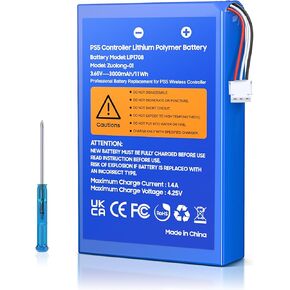 3000mAh PS5 Controller Battery, Large Capacity PS5 Battery, Rechargeable PS5 Controller Battery Pack PS5 Controller Battery Replacement for PS5 DualSense Controller(Not fit for PS5 DualSense Edge)
