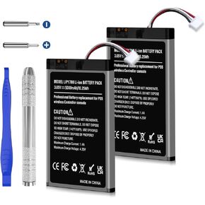 2 Pack 5000mAh PS5 Controller Battery, Upgrade High Capacity LIP1708 Battery Replacement for Sony PS5 PlayStation 5 DualSense CFI-ZCT1W Wireless Controller with Tool Kit