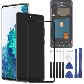 Screen Replacement for Samsung Galaxy S20 FE S20 FE 5G SM-G781U SM-G781W SM-G781B LCD Display Touch Digitizer Assembly with Tools (Black with Frame)