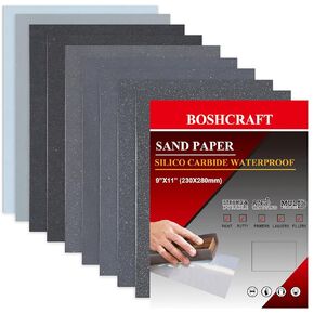 25 PCS Sandpaper, Sandpaper Assortment Sandpaper for Wood Metal Furniture Hand Sander Sand Paper 80/120/150/220/320 Grit Sandpaper Sheets Cut for Use 9" x 11"