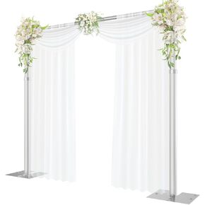 Pipe and Drape Backdrop Stand, 8.5x10ft Heavy Duty Adjustable Backdrop Frame with Metal Base, Background Holder for Parties Photography Wedding Photoshoot Decoration