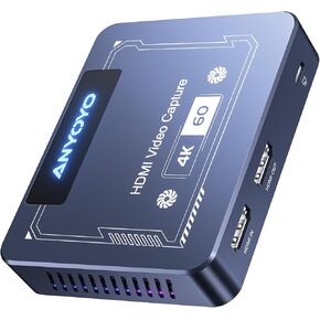 ANYOYO 4K@60Hz HDMI Capture Card, USB3.0 Game Capture Video, 4K@60FPS HD Recording, High-Speed Data Transfer, Game Capture,Video Capture Applicable for Live Game Streaming, Screen Sharing
