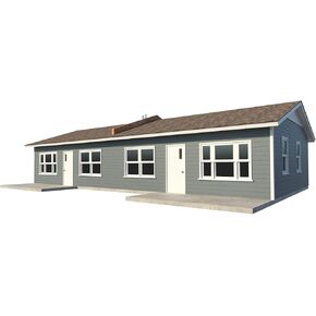 DIY One-Story Duplex Woodworking Plans: Build Your Own 1-Bedroom Units (617 sq ft each)