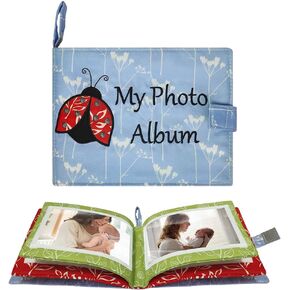 Baby Soft Photo Albums My First Family Album Soft Cloth Baby Photo Book My First Family Photo Album -Soft Cloth,Baby Safe,Holds 4x6 Photo Album (Blue)