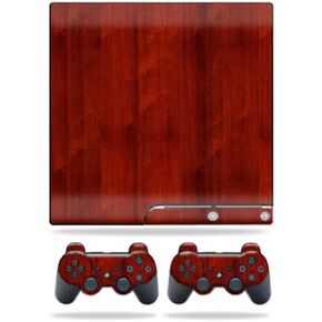 MightySkins Skin Compatible with Sony Playstation 3 PS3 Slim Skins + 2 Controller Skins Sticker Cherry Wood
