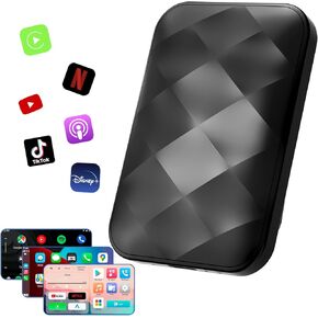 KE'VERSO Wireless CarPlay Adapter & Android Auto Wireless Adapter for iPhone,Magic Box Streaming Device for Cars with OEM Wired CarPlay, Magic Link CarPlay Support for Netflix, YouTube, Hulu+