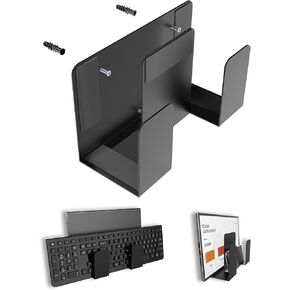 Multifunctional Laptop Wall Mount Cable Box Mount Fit for Router/Modem Keyboard Holder Fits Display and Tablet Organizer on The Wall (Black)