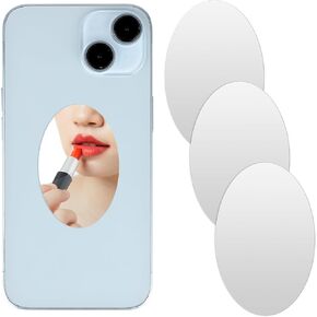 3 PCS Mirror Decal for Phone Oval Mirror Smartphone Charm Mirror Sticker Phone Acrylic Adhesive Stick-on Make up Mirror Back Mirror Phone Case Mirror for Phone Back