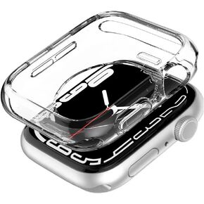 TPU Case Without Screen Protector Compatible with Apple Watch 45MM,Soft TPU Case,for IWatch Series 1/2/3/4/5/6/7/8/9,Clear,45MM
