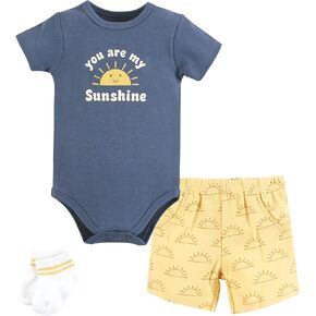 Hudson Baby Unisex baby Bodysuit short and sock