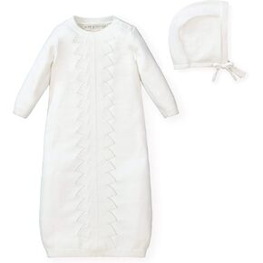 Hope & Henry Layette Long Sleeve Sweater and Beanie/Bonnet Set