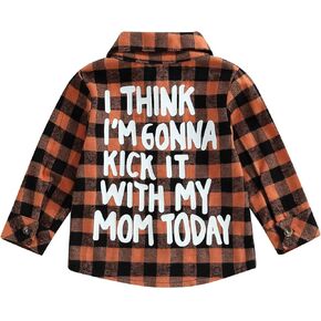 MERSARIPHY Toddler Baby Fall Clothes Boy Girl Plaid Jacket Button Down Flannel Shirts Coat Festival Outfits for Kids