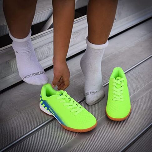 Vizari Santos Junior Indoor Soccer Shoes - Durable & Water-Resistant Soccer Shoes for Kids - Lightweight & Adjustable Youth Soccer Soccer with Round Studs for Maximum Traction & Superior Ball Control in Saudi Arabia