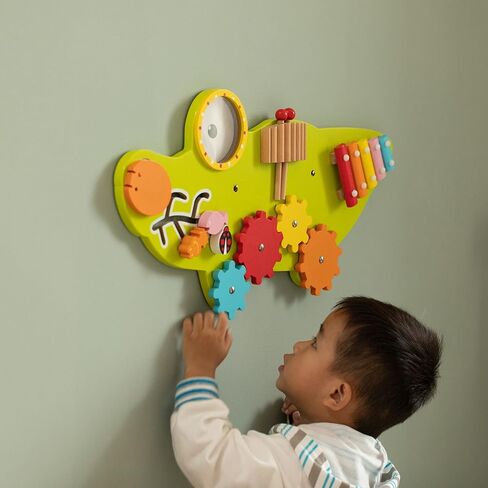 Wooden Alligator Sensory Wall Mounted Learning Activity Center for Playroom, Nursery, Preschool, and Doctors' Office in Saudi Arabia