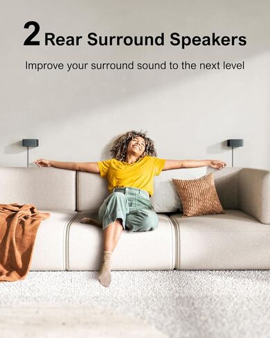 ULTIMEA 7.1ch Sound Bar, Virtual Surround Sound System for TV, App Control, 4 Wired Surround Speakers, Soundbar for Smart TV with Subwoofer Wireless, Home Theater Sound System, Poseidon D70 2024 in Saudi Arabia