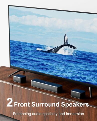 ULTIMEA 7.1ch Sound Bar, Virtual Surround Sound System for TV, App Control, 4 Wired Surround Speakers, Soundbar for Smart TV with Subwoofer Wireless, Home Theater Sound System, Poseidon D70 2024 in Saudi Arabia